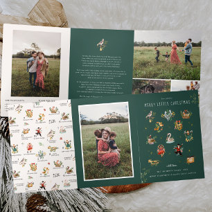 12 Days of Christmas   Holiday 5 Photo Tri-Fold Invitation