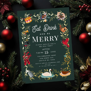 12 Days of Christmas Holiday Party Invitation