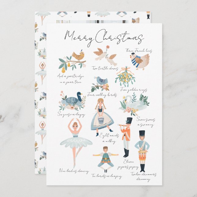 12 Days of Christmas Holiday Photo Personalised (Front/Back)