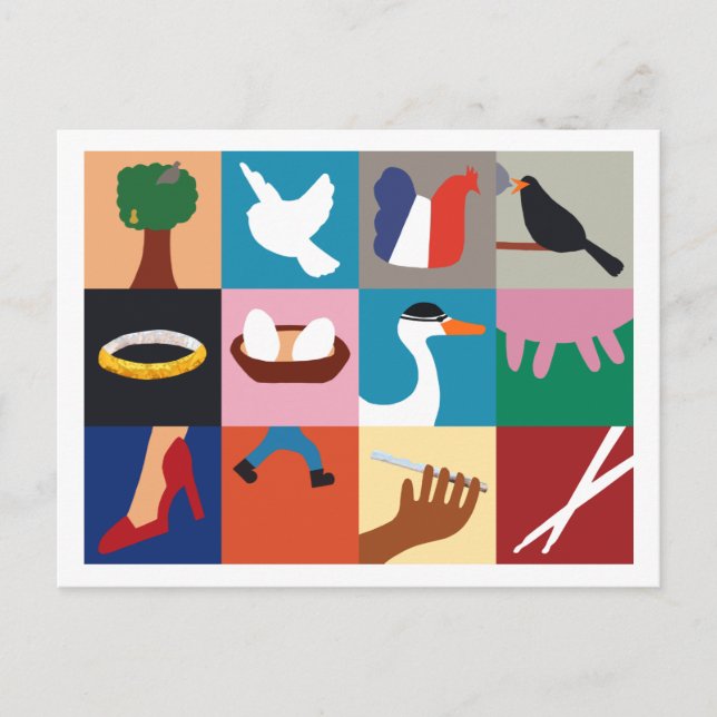 12 Days of Christmas Holiday Postcard (Front)