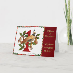 12 Days of Christmas Partridge in a Pear Tree Holiday Card