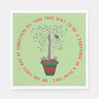 12 Days of Christmas Partridge in a Pear Tree Napkin