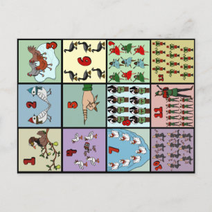 12 Days of Christmas Postcard