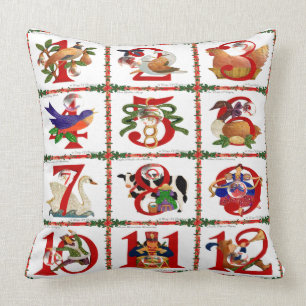 12 Days Of Christmas Quilt Print Gifts Cushion