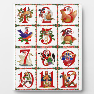 12 Days Of Christmas Quilt Print Gifts Plaque