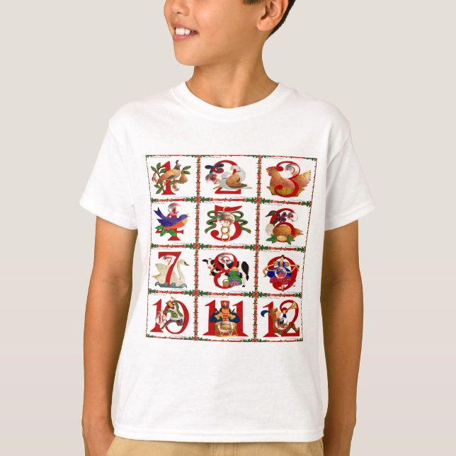 12 Days Of Christmas Quilt Print Gifts T-Shirt (Front)