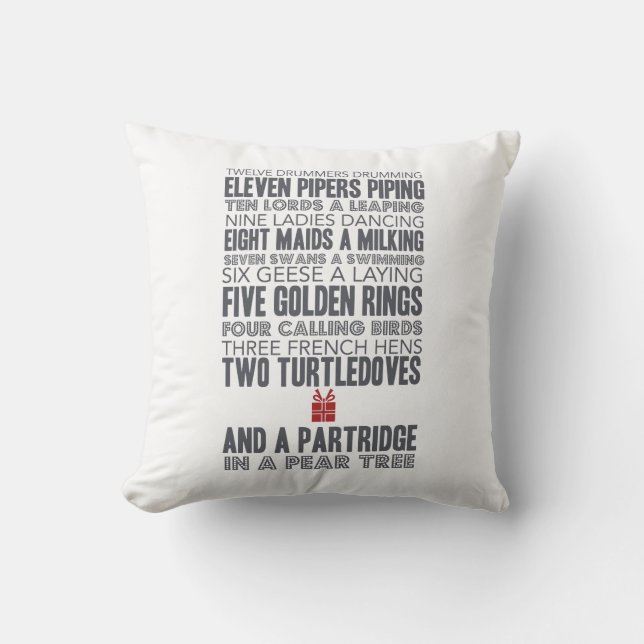 12 Days of Christmas | Red Christmas Cushion (Front)