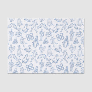 12 Days of Christmas Toile Tissue Paper