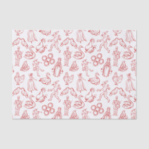12 Days of Christmas Toile Tissue Paper