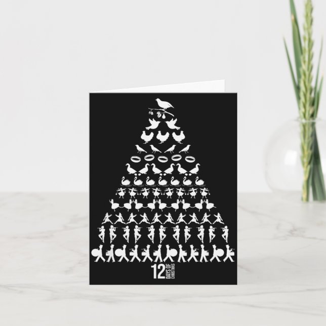 12 Days Of Christmas Tree Clic Holiday Christmas C Card (Front)