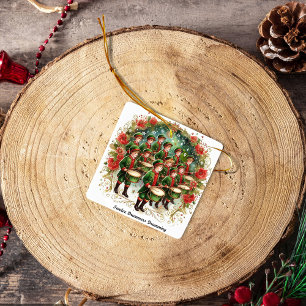 12 Days of Christmas Twelve Drummers Drumming Ceramic Ornament