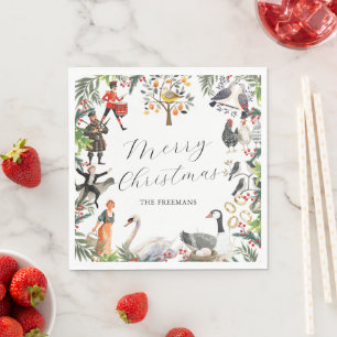 12 Days of Christmas Vintage Holiday Napkin