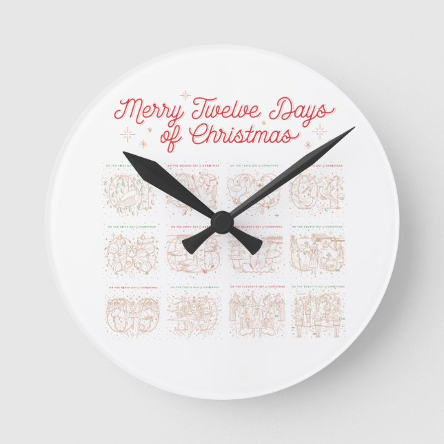 12 Days of Christmas Wall Clock (Front)