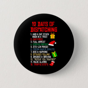 12 Days Of Dispatching Christmas Pajama X-mas Disp 6 Cm Round Badge