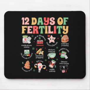 12 Days Of Fertility Ivf Nurse Christmas Ob Gyn Tr Mouse Pad