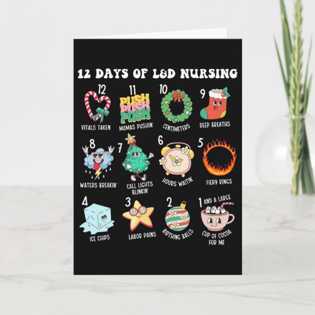 12 Days Of Landd Unit Nursing Labour And Delivery  Card (Front)