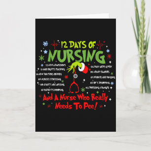 12 Days Of Nursing Stethoscope Nurse Christmas Xma Card