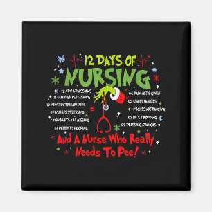 12 Days Of Nursing Stethoscope Nurse Christmas Xma Magnet