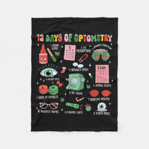 12 Days Of Optometry Christmas Eye Doctor Optometr Fleece Blanket