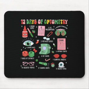 12 Days Of Optometry Christmas Eye Doctor Optometr Mouse Pad
