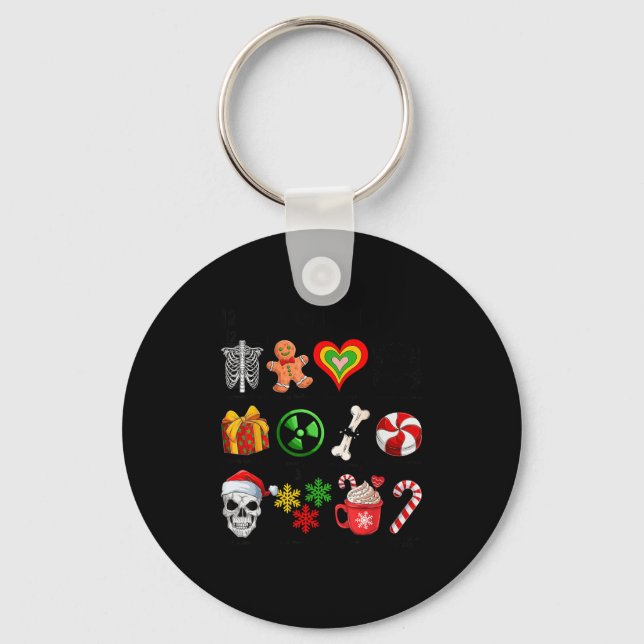 12 Days Of Radiology Xray Tech Ct Mri Merry Christ Key Ring (Front)