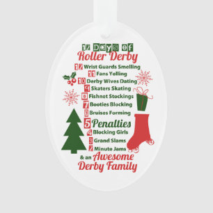 12 Days of Roller Derby Christmas, Roller Skating Ornament