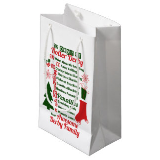 12 Days of Roller Derby Christmas, Roller Skating Small Gift Bag