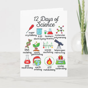 12 Days Of Science Funny Science Teacher Christmas Card