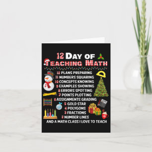 12 Days Of Teaching Math Christmas Math Teacher Xm Card