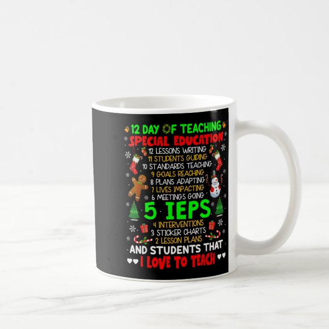 12 Days Of Teaching Special Education Ieps Sped Te Coffee Mug (Right)