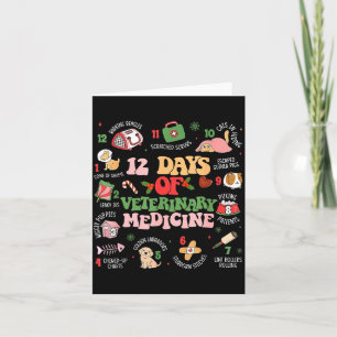 12 Days Of Veterinary Medicine Funny Christmas Vet Card