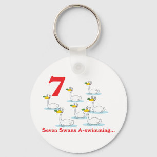 12 days seven swans a-swimming key ring