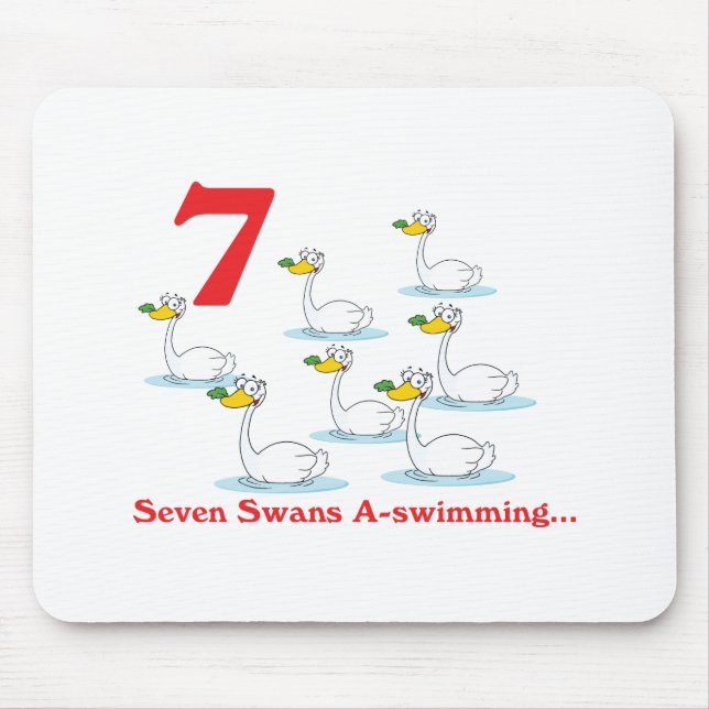 12 days seven swans a-swimming mouse pad (Front)