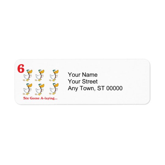 12 days six geese a-laying return address label