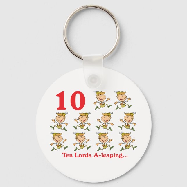 12 days ten lords a-leaping key ring (Front)