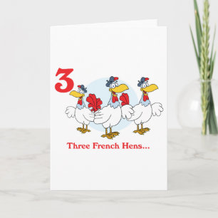 12 days three french hens holiday card