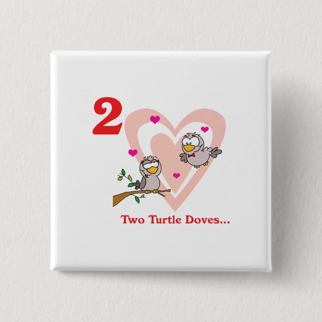 12 days two turtle doves 15 cm square badge (Front)