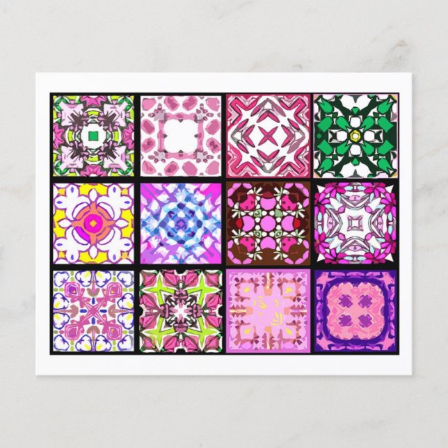 12 Different Tea Bag Tiles - Origami Folding Flyer (Front)
