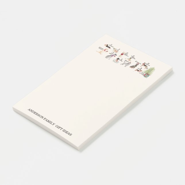 12 Dogs of Christmas in Holiday Hats Scarves Notes (Angled)