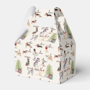 12 Dogs of Christmas in Holiday Spirit Outfits Favour Box