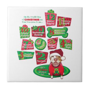 12 Dogs of Christmas Tile