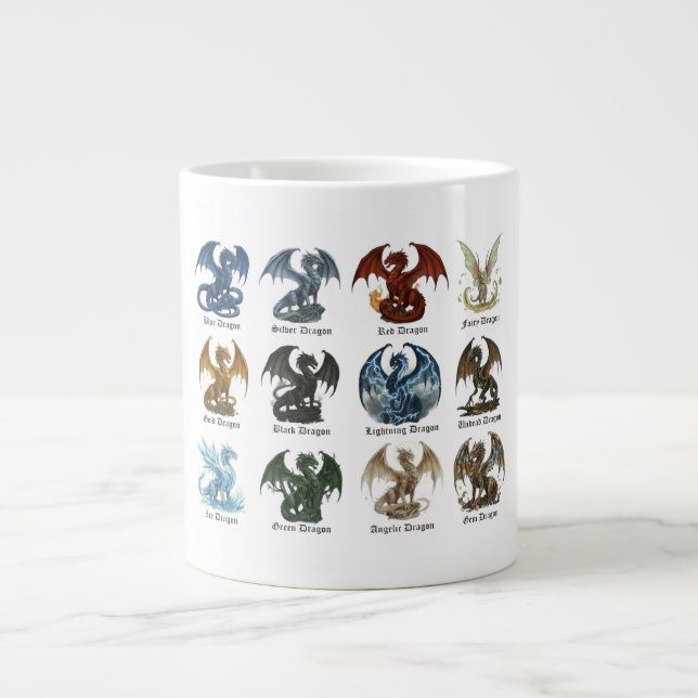 12 Dragons Large Coffee Mug (Front)