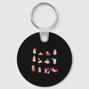 12 Drugs Of Christmas Nurse Pharmacy Technician Ph Key Ring