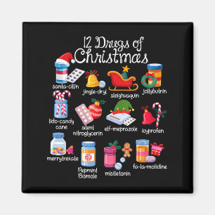 12 Drugs Of Christmas Pharmacist Technician Pharma Magnet