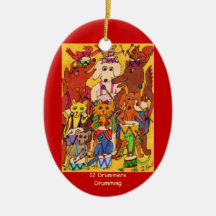 12 Drummers Drumming Ceramic Tree Decoration