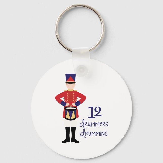 12 Drummers Drumming Key Ring (Front)