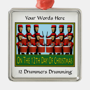 12 Drummers Drumming Metal Tree Decoration