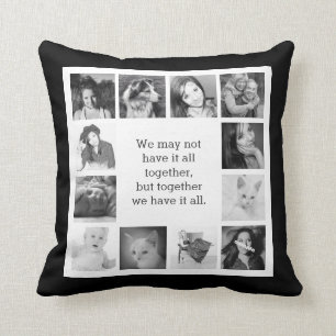 12 Family Photos with Together Quote Cushion