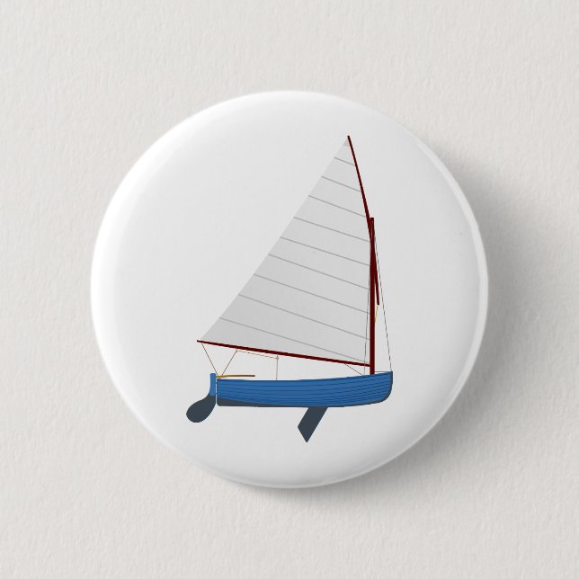 12 Foot Sailing Dinghy 6 Cm Round Badge (Front)