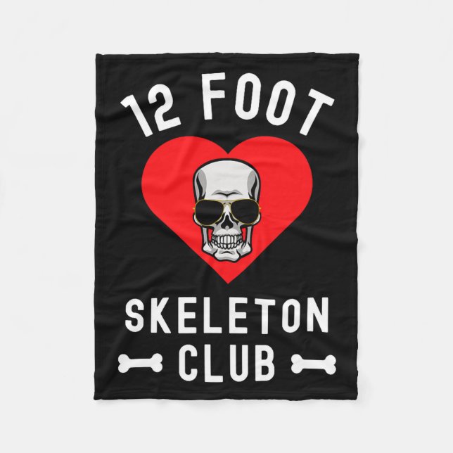 12 Foot Skeleton Club Giant Skelly Gles Valentine' Fleece Blanket (Front)